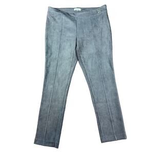 Calvin Klein Faux Suede Casual Legging Pull on Ankle Pant Taupe Sz Large